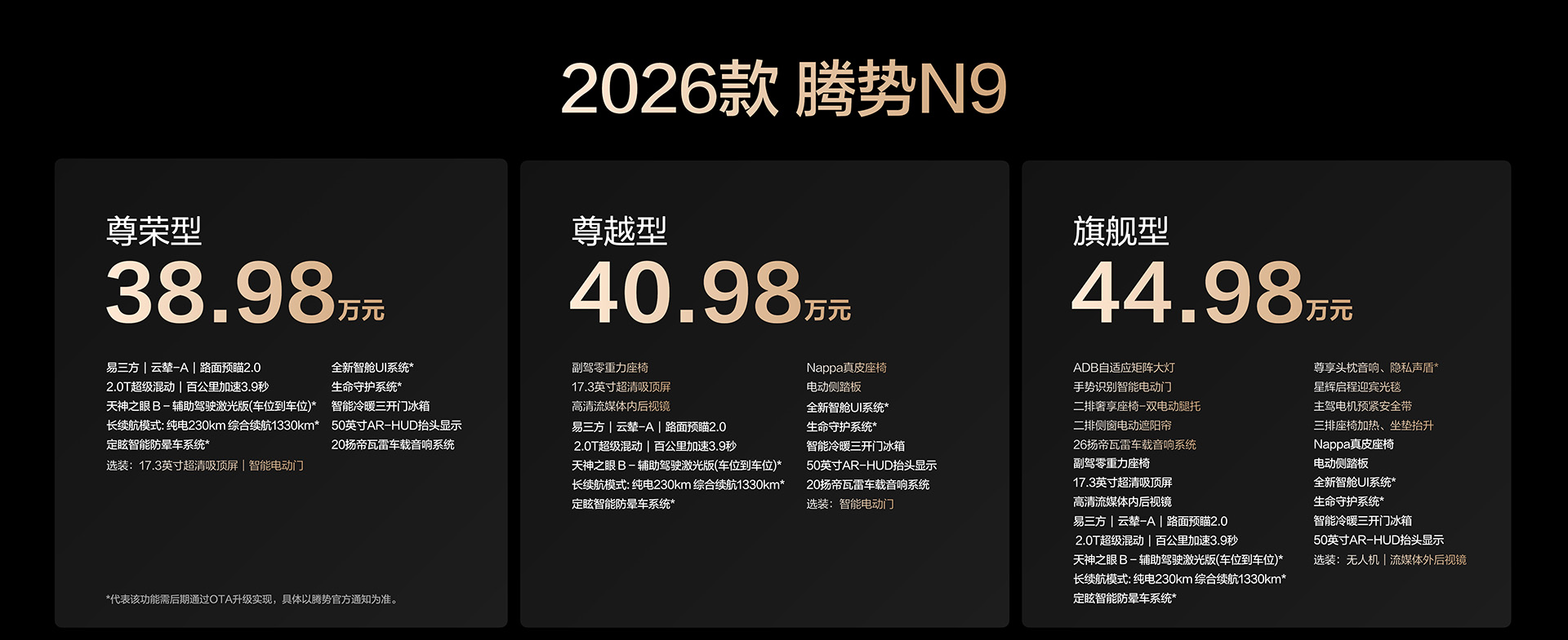 三破高速避讓世界紀錄！2026款騰勢N9正式上市，38.98萬元起！